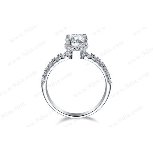 White Moissanite Diamond Gold Ring Wedding Ring